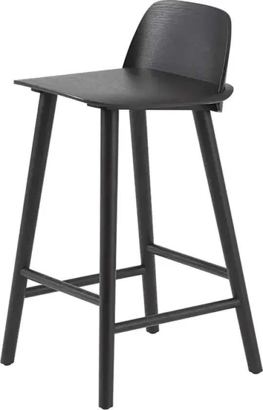 Nerd barstol 65 cm - med fotstøtte i metall - Black
