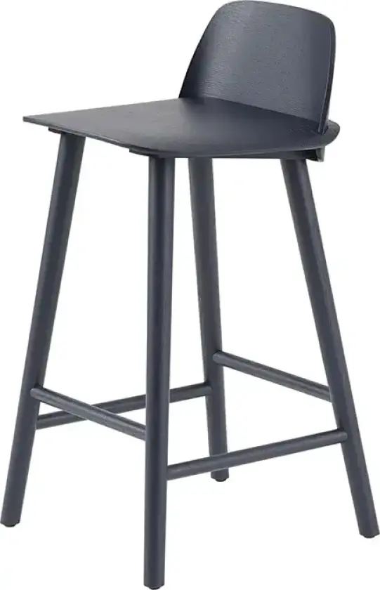 Bilde av Nerd barstol 65 cm - med fotstøtte i metall - Midnight Blue