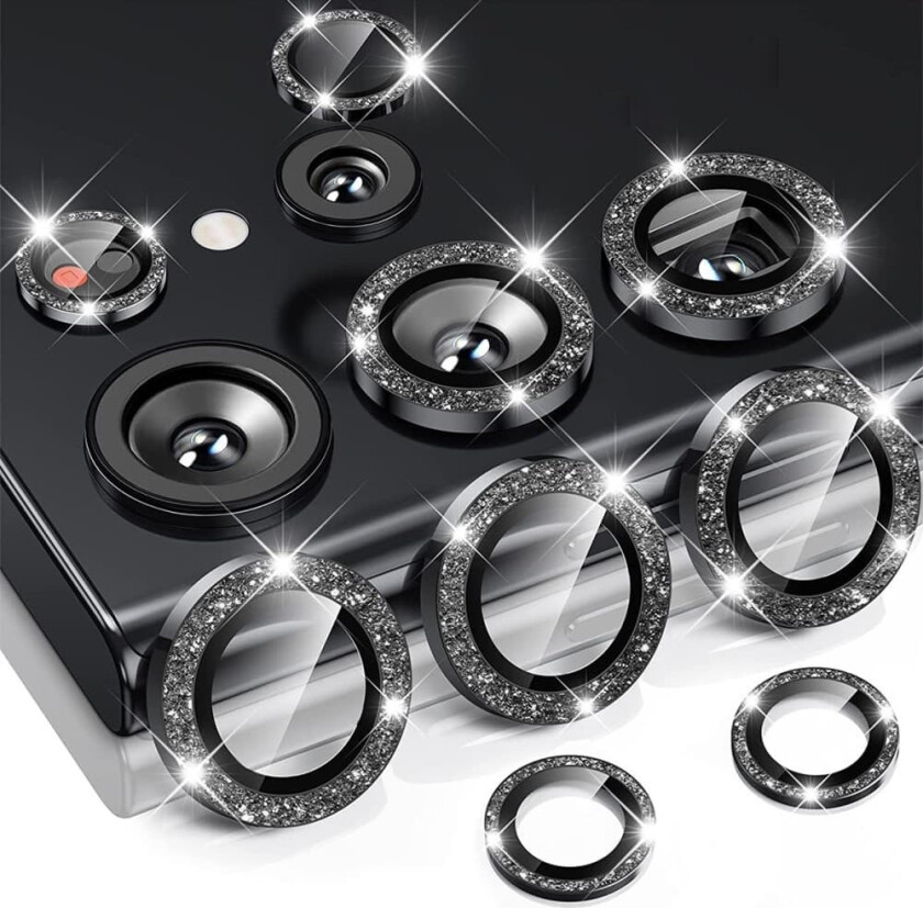 ENKAY kameralinsedeksel til Samsung Galaxy S25 Ultra herdet glass glitter