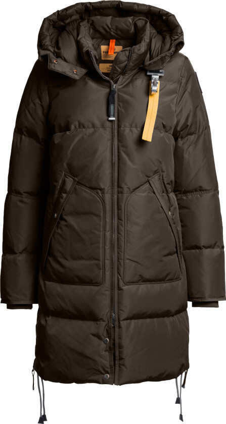 Women's Long Bear Hooded Parka Earth Brown