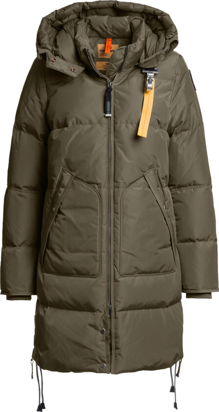 Women's Long Bear Hooded Parka Olive Grey
