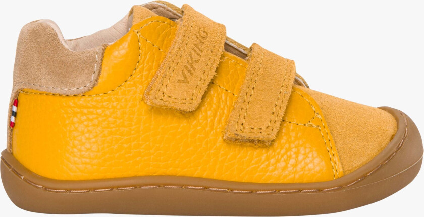 Alv Rena Barefoot 2V Lær-å-gå-sko, Gul, 27 - Lær å gå sko