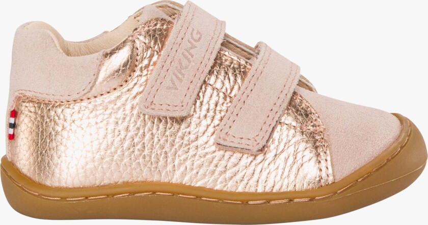 Alv Rena Barefoot 2V Lær-å-gå-sko, Light Pink/Gold, 21 - Lær å gå sko