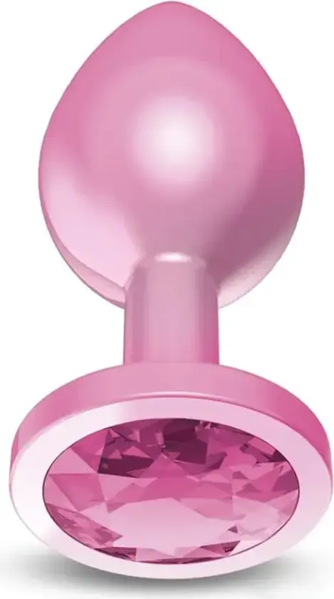 Anodyzed Anal Plug Pink With Jewel Small
