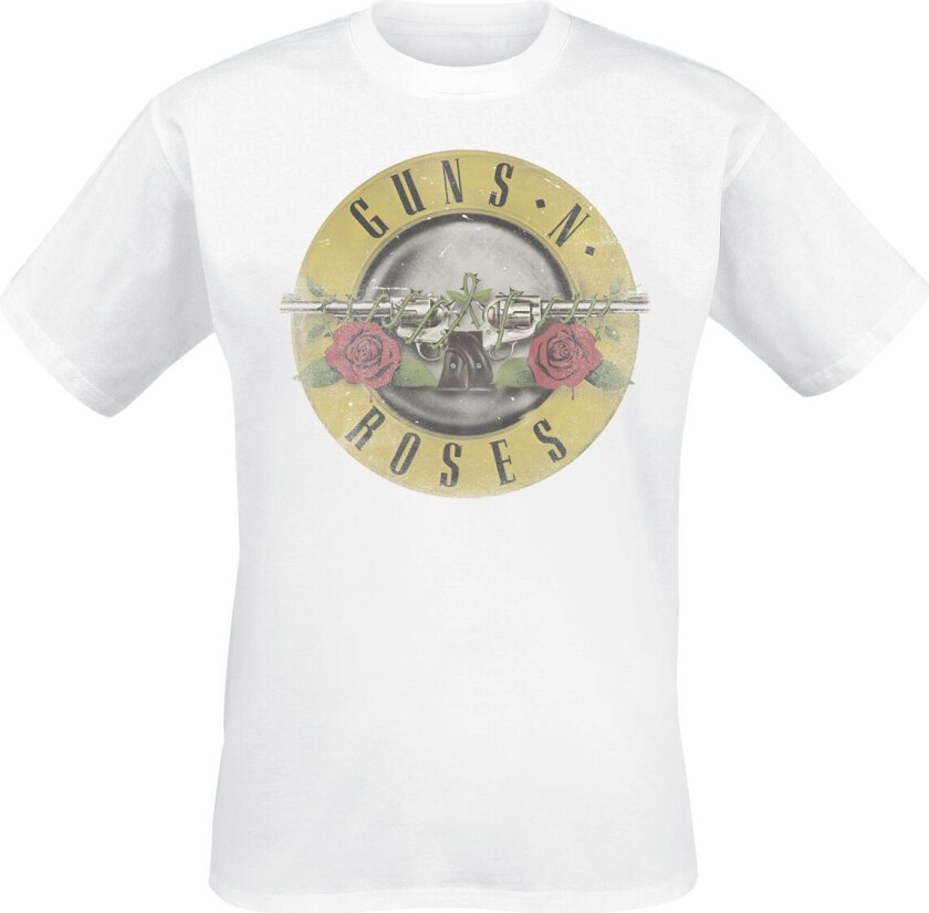 T-skjorte - Distressed Bullet - S til 3XL - Herrer - hvit