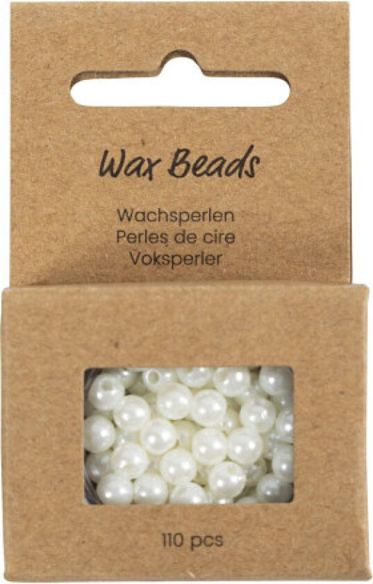 Voksperler, diam. 5 mm, hullstørrelse 1,7 mm, perlemor, 110 stk / 1 pk.