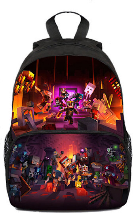 Minecraft Ryggsekk for Barn Skolesekk Ryggsekk Figurveske A