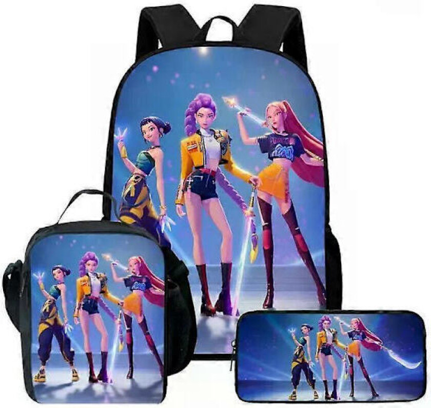 Ny Kpop Demon Hunters Ryggsekk Skulderveske Lunsjveske Penal Skolesekk B