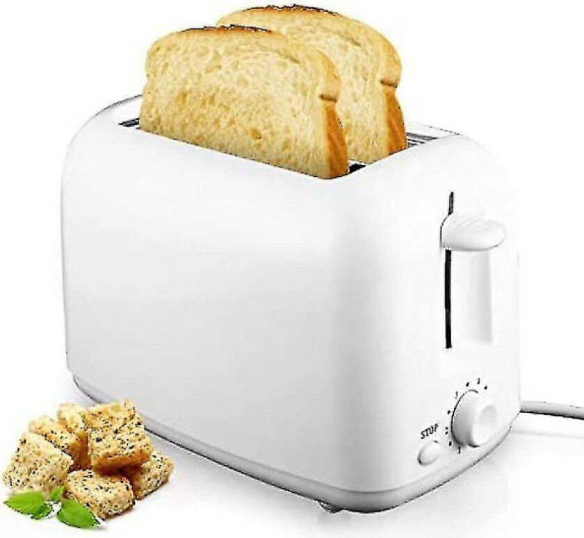 2 Skive Brødrister Bærbar Husholdning 800w Med 7 Temperaturinnstillinger, Flyttbar Brødsmulebrett, Inntrekkbart Hjultilbehør Automatisk Toast Sandwich