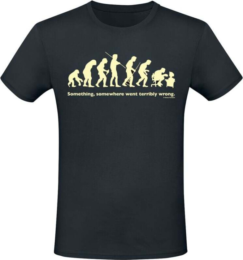 Fun T-skjorte - Something, somewhere went terribly wrong - M til 3XL - Herrer - svart