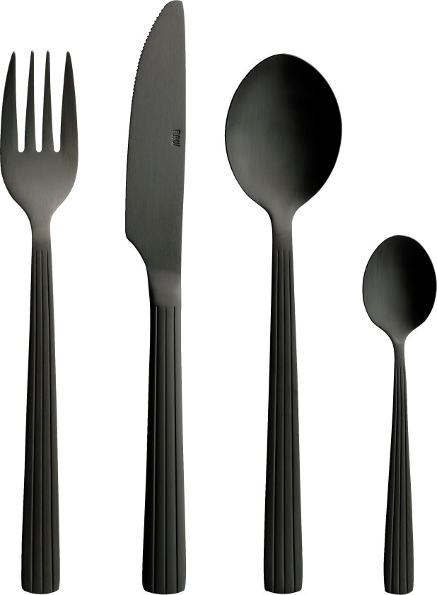 - Cutlery 48 pcs giftbox - Matte black (14671)