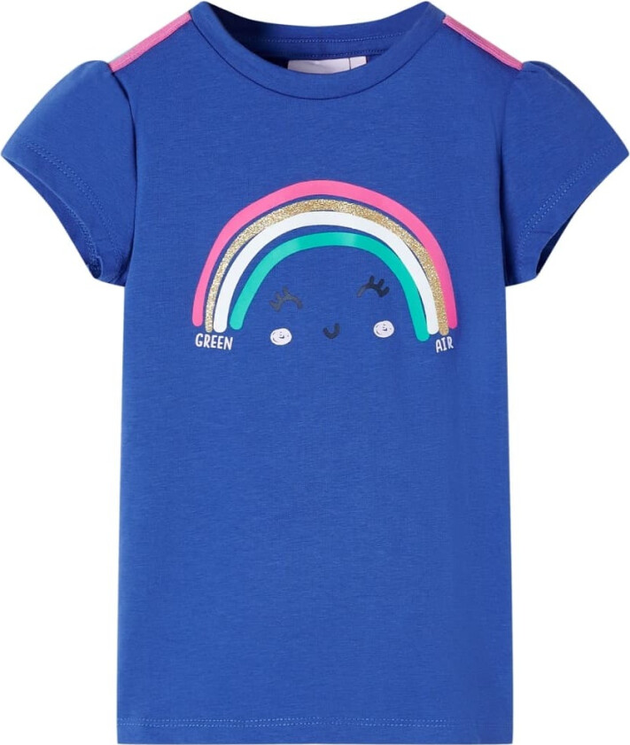 T-skjorte for barn koboltblå 140