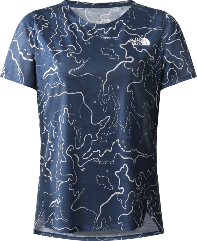 Women's Printed Sunriser Short Sleeve XS, Shady Blue Valley Topo Print