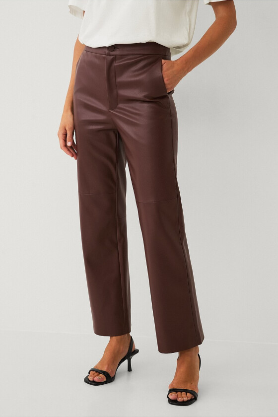 Bukse Linette PU - Brun