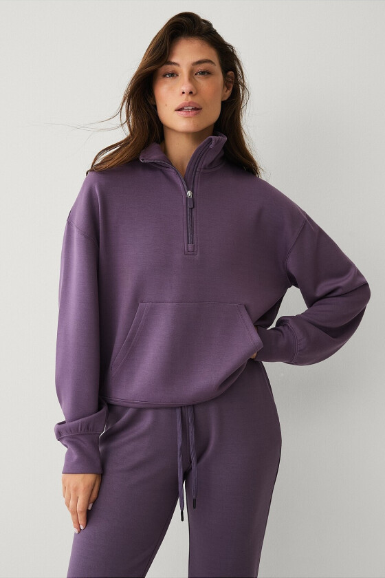 Collegegenser Tech Sweat Halfzip - Lilla