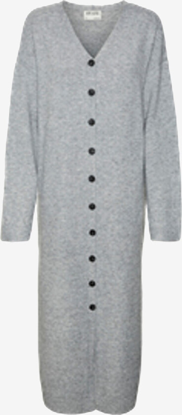 Kjole awNinna LS V-neck 7/8 Knit Dress - Grå