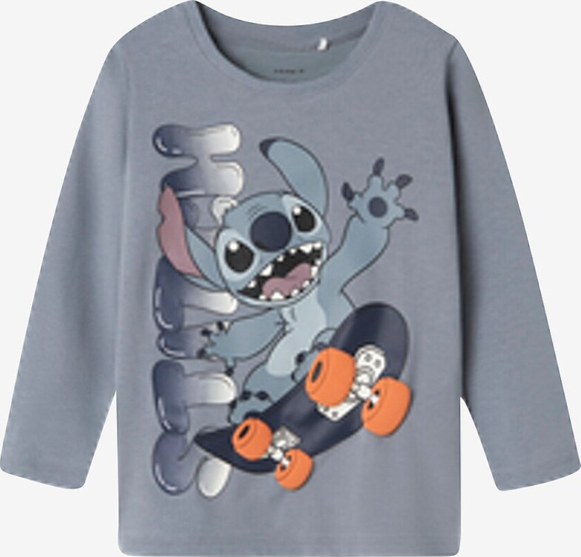 Bilde av T-skjorte NmmAdri Stitch LS Nreg Top Box - Blå