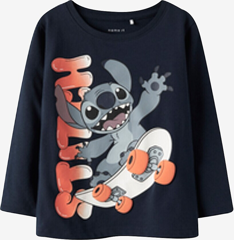 T-skjorte NmmAdri Stitch LS Nreg Top Box - Blå