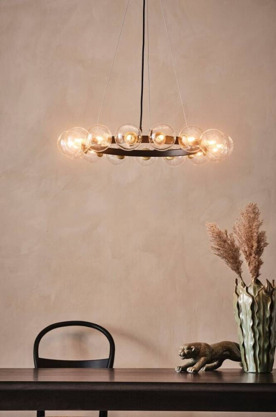 taklampe Svart/klart glass