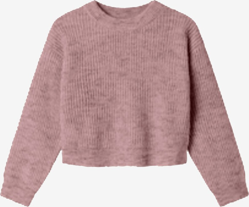 Pullover nkfHolly LS Boxy Short Knit - Grå