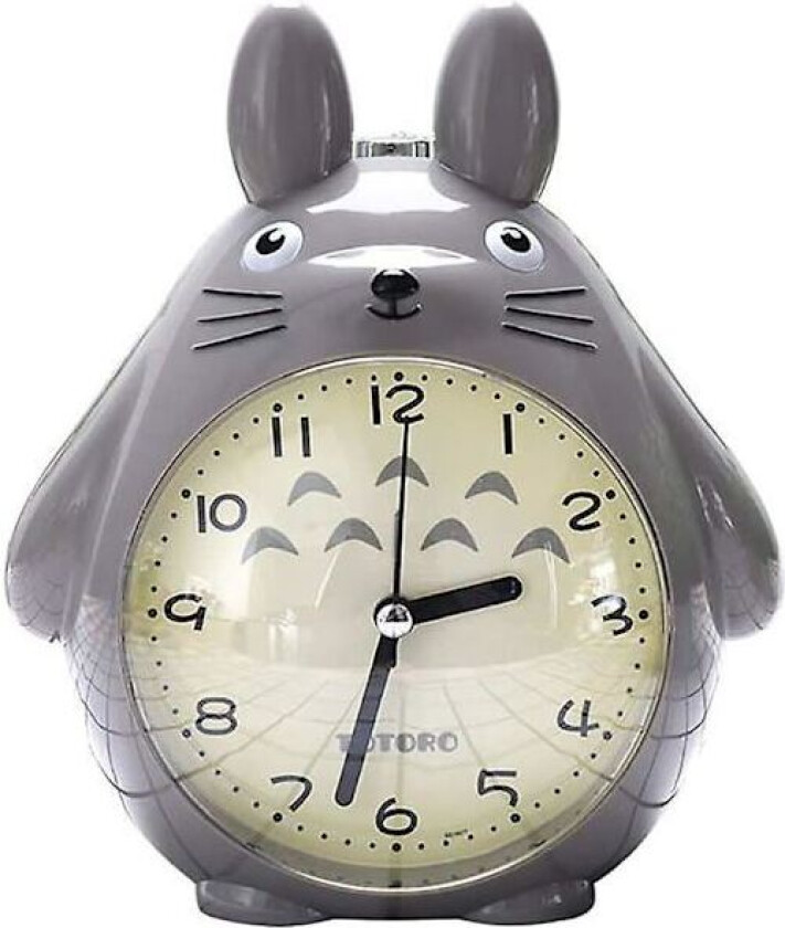 Wekity Totoro-tema, Snooze-funksjon Stille og LED-nattlampe Klokke Beste gave til barn, tenåringer og venner, Grå