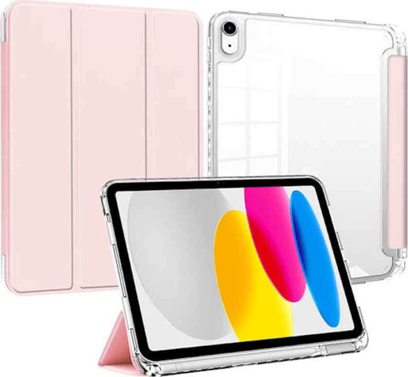 /NN/Hardt Krystallklart Bakdeksel PU Lær Tredje Flip Nettbrettveske Støtsikkert Nettbrettdeksel for iPad 10.2