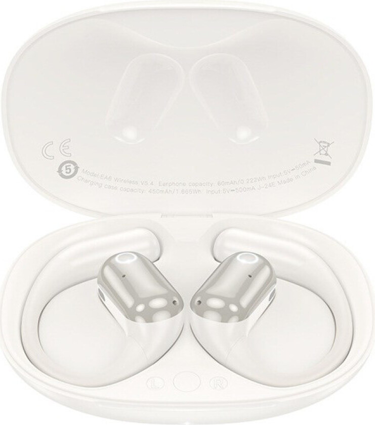 Hoco EA6 Earbuds - 6 Timer - Hvit