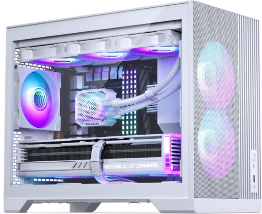 Phanteks XT M3 PC Kabinett - Micro-ATX, med Glaspanel - Hvit