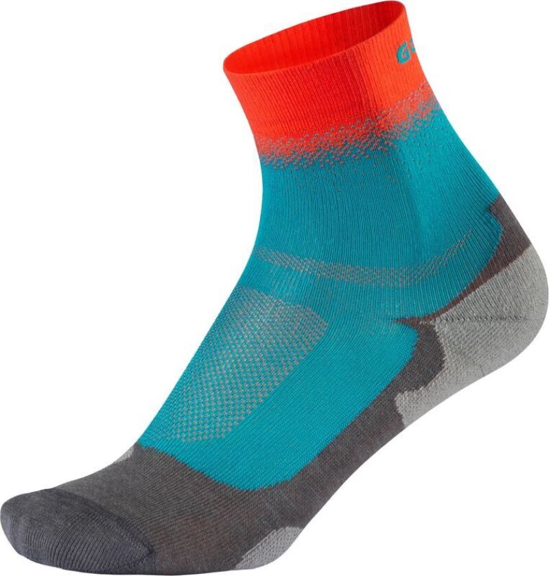 Light Sport High Socks U Løpesokker Dark Turquoise/Red Orange, 35/38