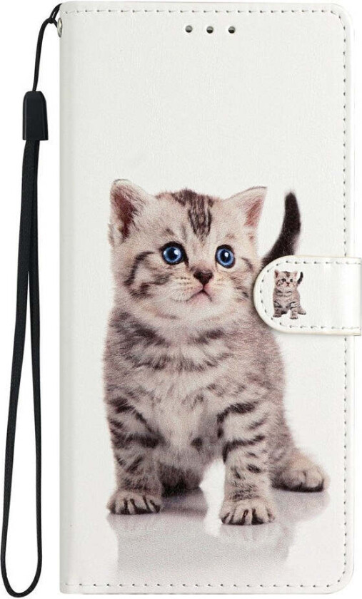 iPhone 17 Air Kunstskinn Flip Deksel m. Lommebok & Stropp - Kattunge