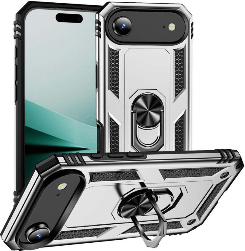 iPhone 17 Air Hybrid Håndverker Deksel m. Kickstand - Sølv