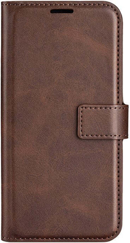 iPhone 17 Pro Max Kunstskinn Flip Deksel m. Stativfunksjon & Kortholder - Brun