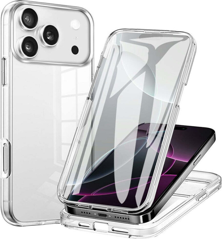 iPhone 17 Pro Max Hybrid Deksel med Innebygd Skjermbeskytter - Gjennomsiktig