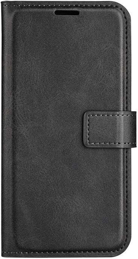 iPhone 17 Pro Max Kunstskinn Flip Deksel m. Stativfunksjon & Kortholder - Svart