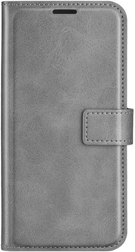 iPhone 17 Pro Max Kunstskinn Flip Deksel m. Stativfunksjon & Kortholder - Grå