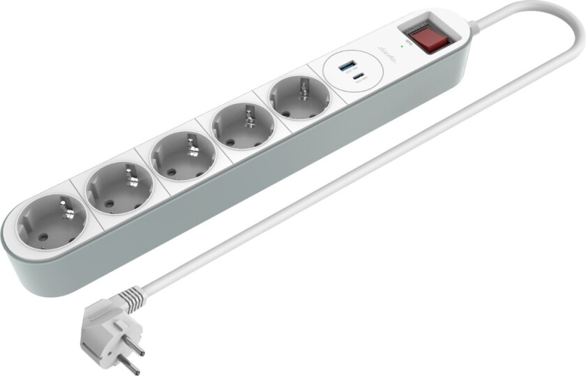 DASP5 overspenningsvern 5 uttak + USB