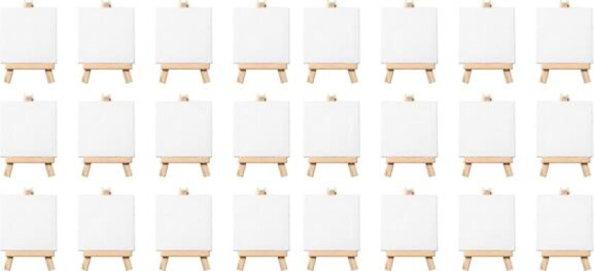 Artist 3\"x3\" Mini Lerret og 5\" Mini Staffelisett Maling - Settet inneholder: 24 stk Mini Lerret