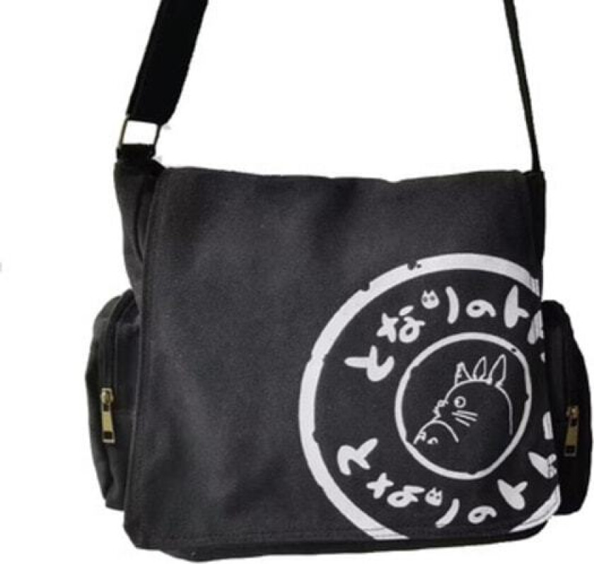 Totoro Canvas Budskap Veske Tecknad Studentbok Messenger Veske Multi-Lomme