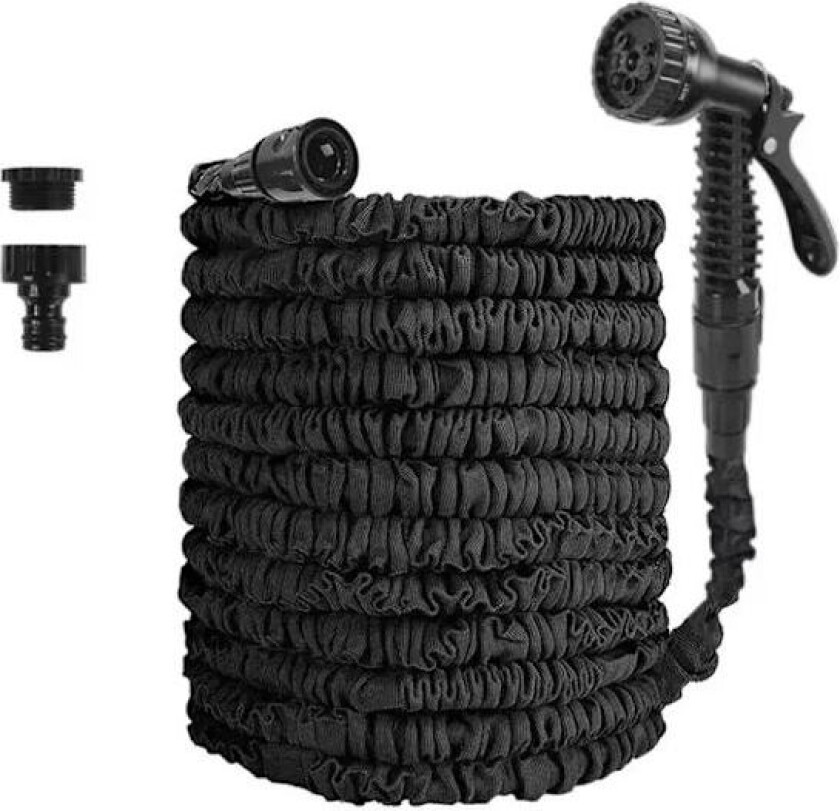 Uttrekkbar hageslange - 30 meter fleksibel, uttrekkbar vannslange, lett, lekkasjesikker med sprøytepistol med 7 funksjoner