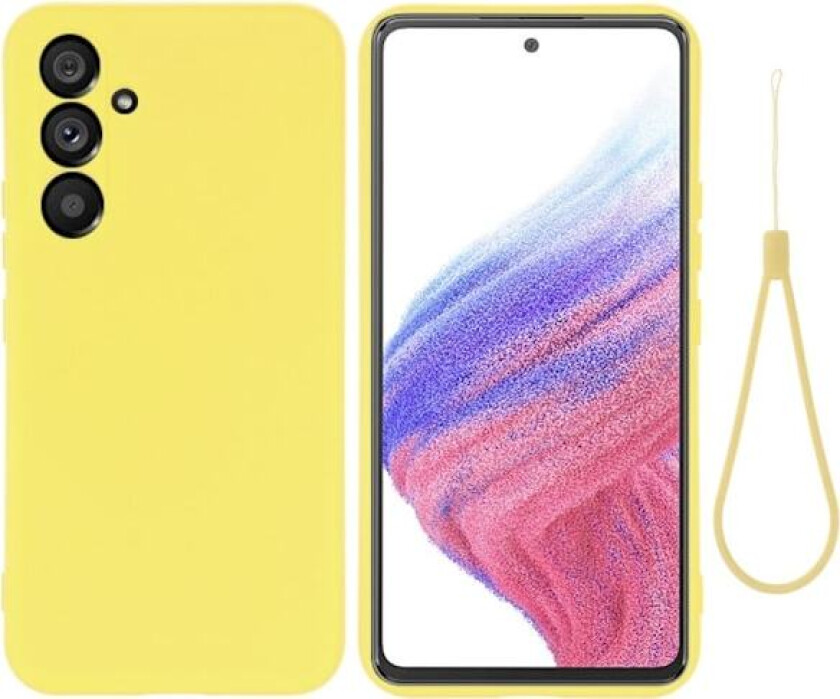 Matt flytende silikondeksel for Samsung Galaxy A54 - Gul