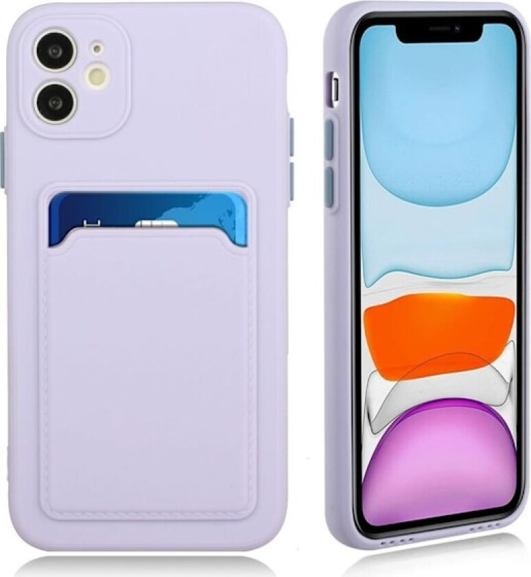 Card Holder Deksel til iPhone 12 Mini - Lyselilla