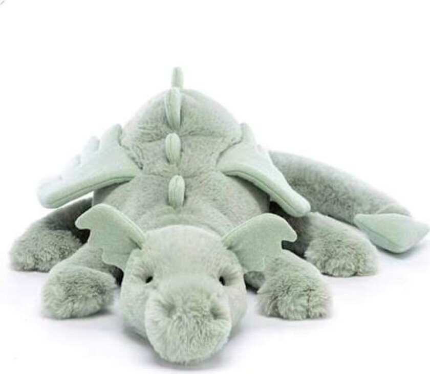 Jellycat Snødrage Kosedyr, Enorm 66 cm - Mytisk Plysjleketøy - Klassisk Barnegave