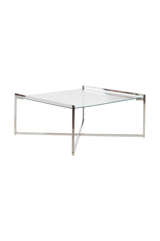 sofabord 90x90 cm Krom