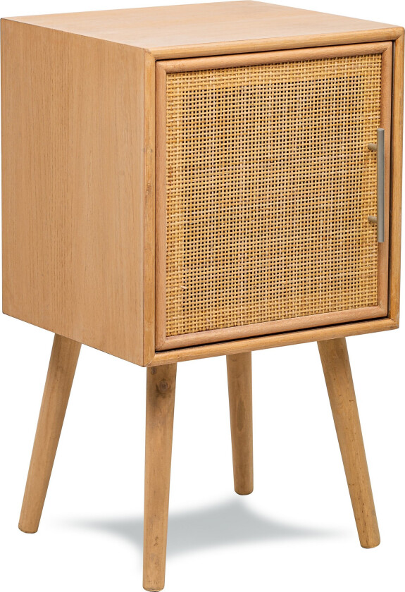 NORDLYS Kanoya nattbord, m. 1 dør - brun rotting og bøk (40x38)