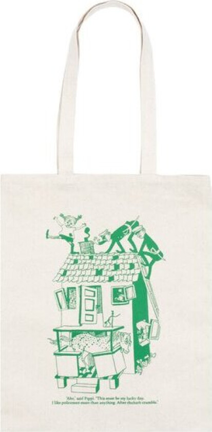 Pippi handlenett 38,5x42 cm Villa Villekulla beige