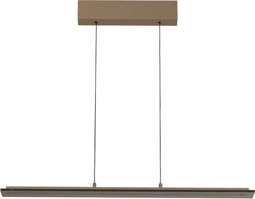 LED-hengelampe Torvi, greige/røykgrå, 88 cm, metall/glass