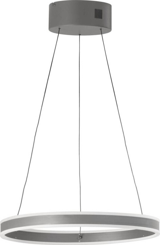 LED-hengelampe Silvio, Ø 50 cm, sandgrå, metall, CCT