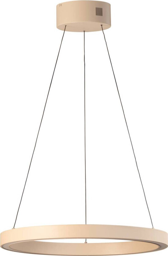 LED-hengelampe Silvio, Ø 60 cm, sandfarget, metall, CCT