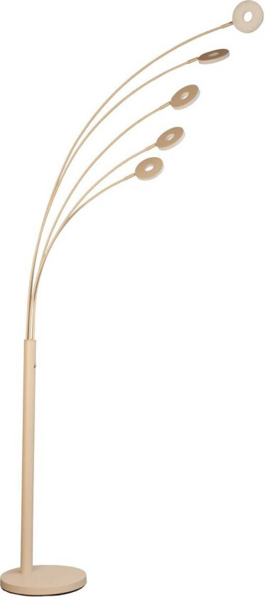 LED-gulvlampe Dent, sandfarget Høyde 225 cm, CCT, 5 lyskilder.