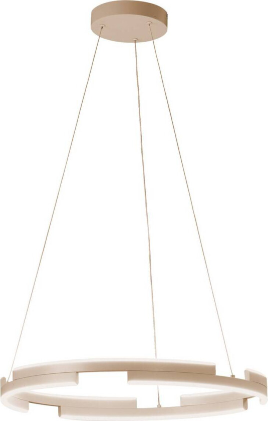 LED-hengelampe Circly, sandfarget, Ø 60 cm, metall, CCT